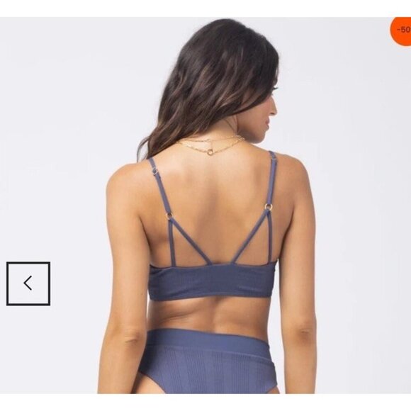 L Space Women's Black Siren V-Wire Front Bikini Top Size XL - Picture 2 of 9